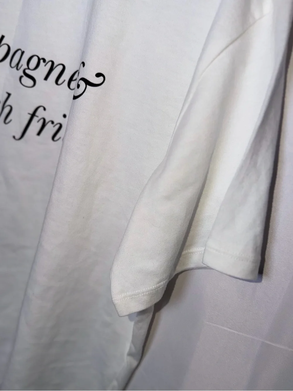 Champagne & French Fries White Short Sleeve Tee - Picture 4 of 5